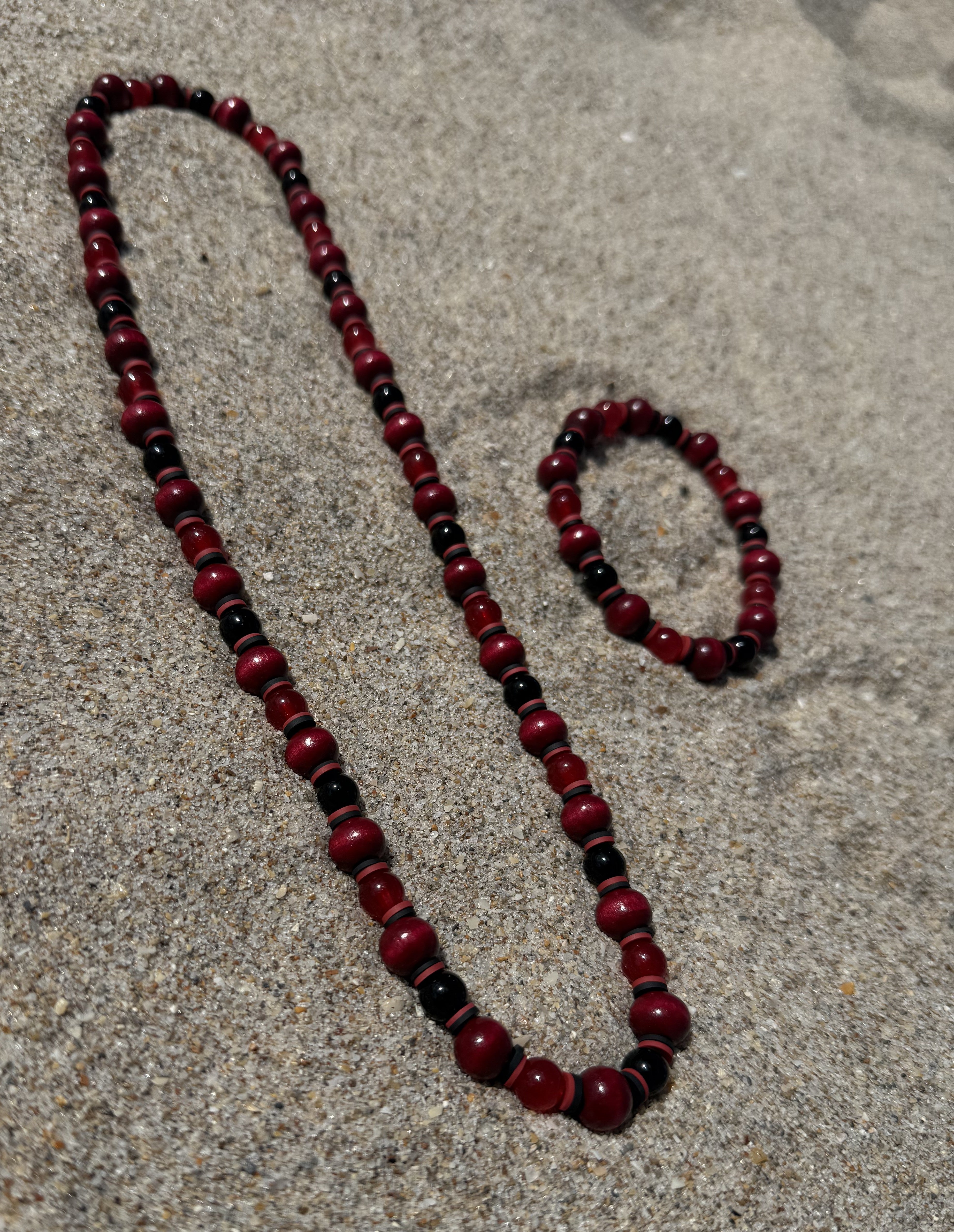 Crimson's Shadow-Beaded Sets